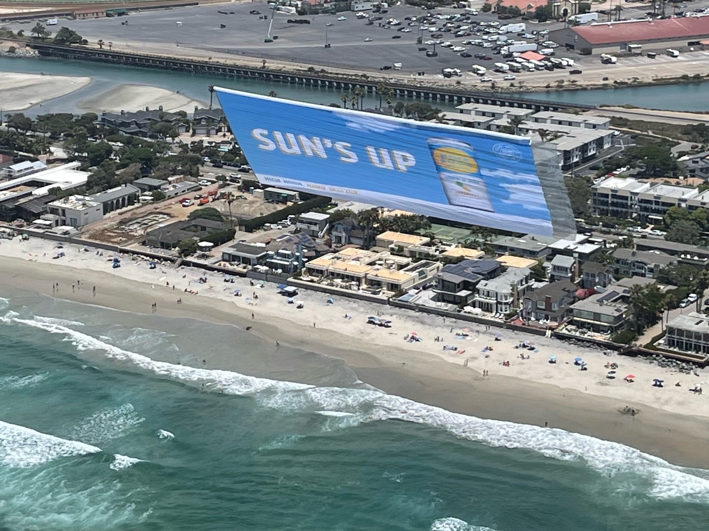 High Noon Aerial Billboard hovers over San Diego Beaches
